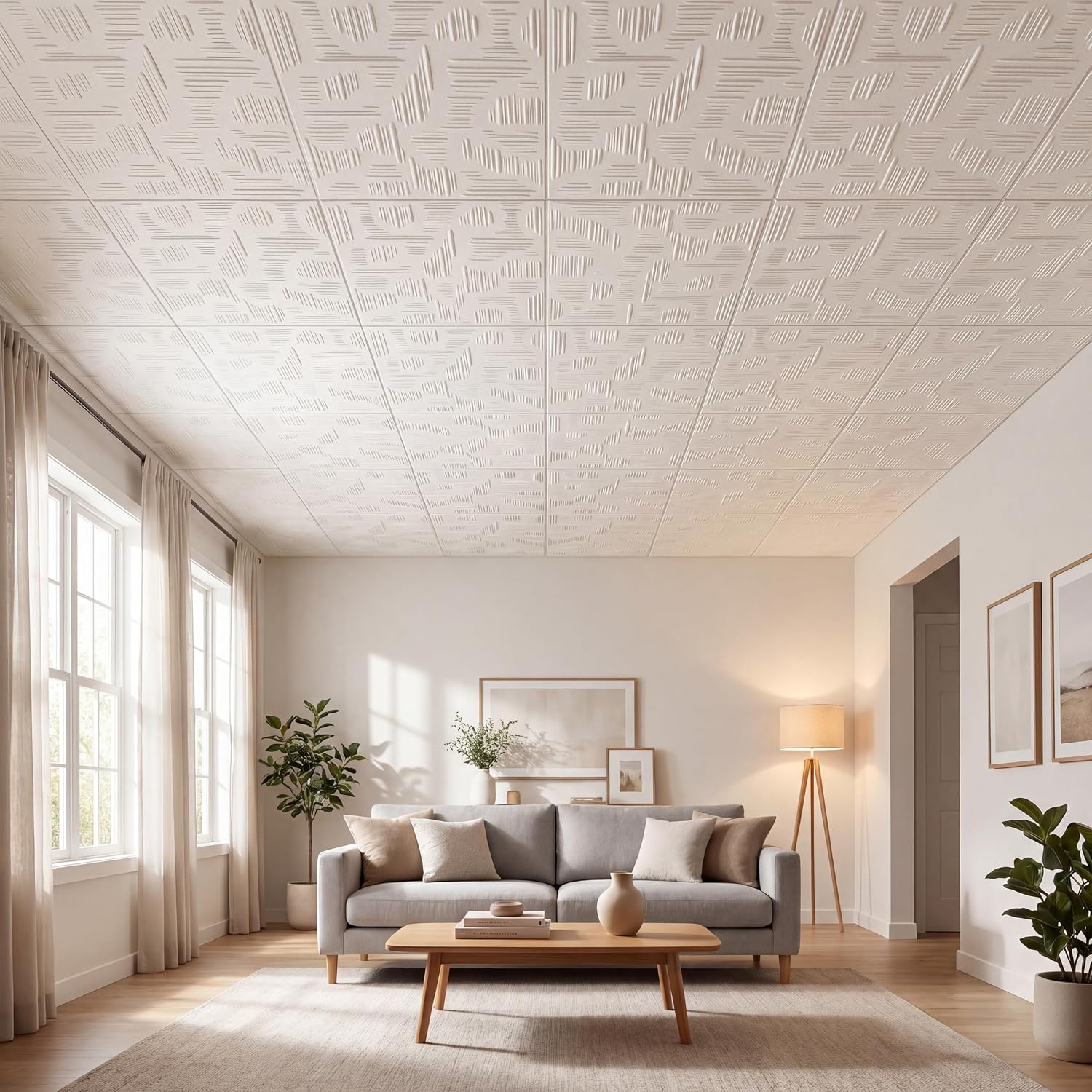 Country Wheat Foam Ceiling Tiles - 48-Pack - Image 21