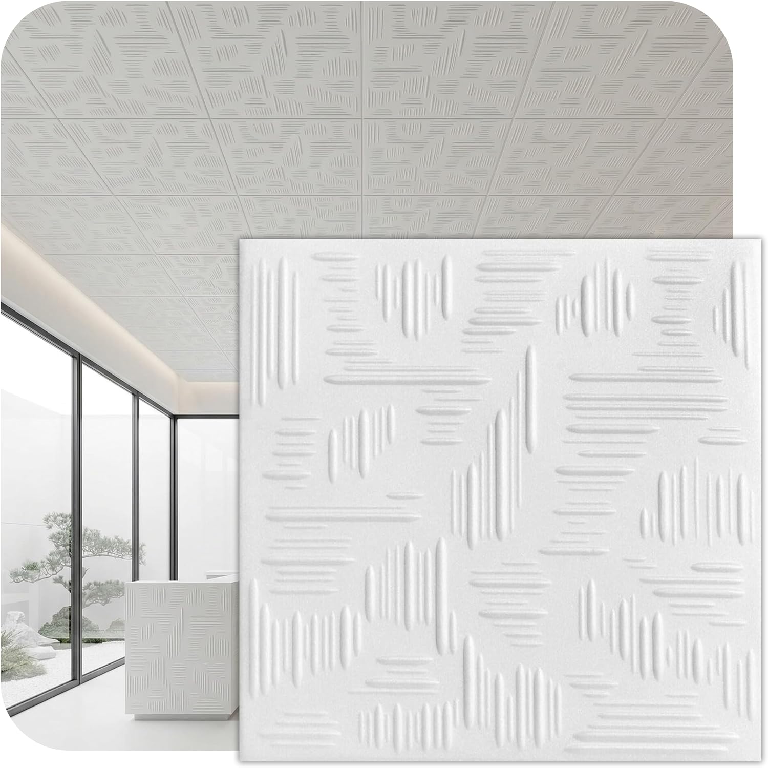 Country Wheat Foam Ceiling Tiles - 48-Pack