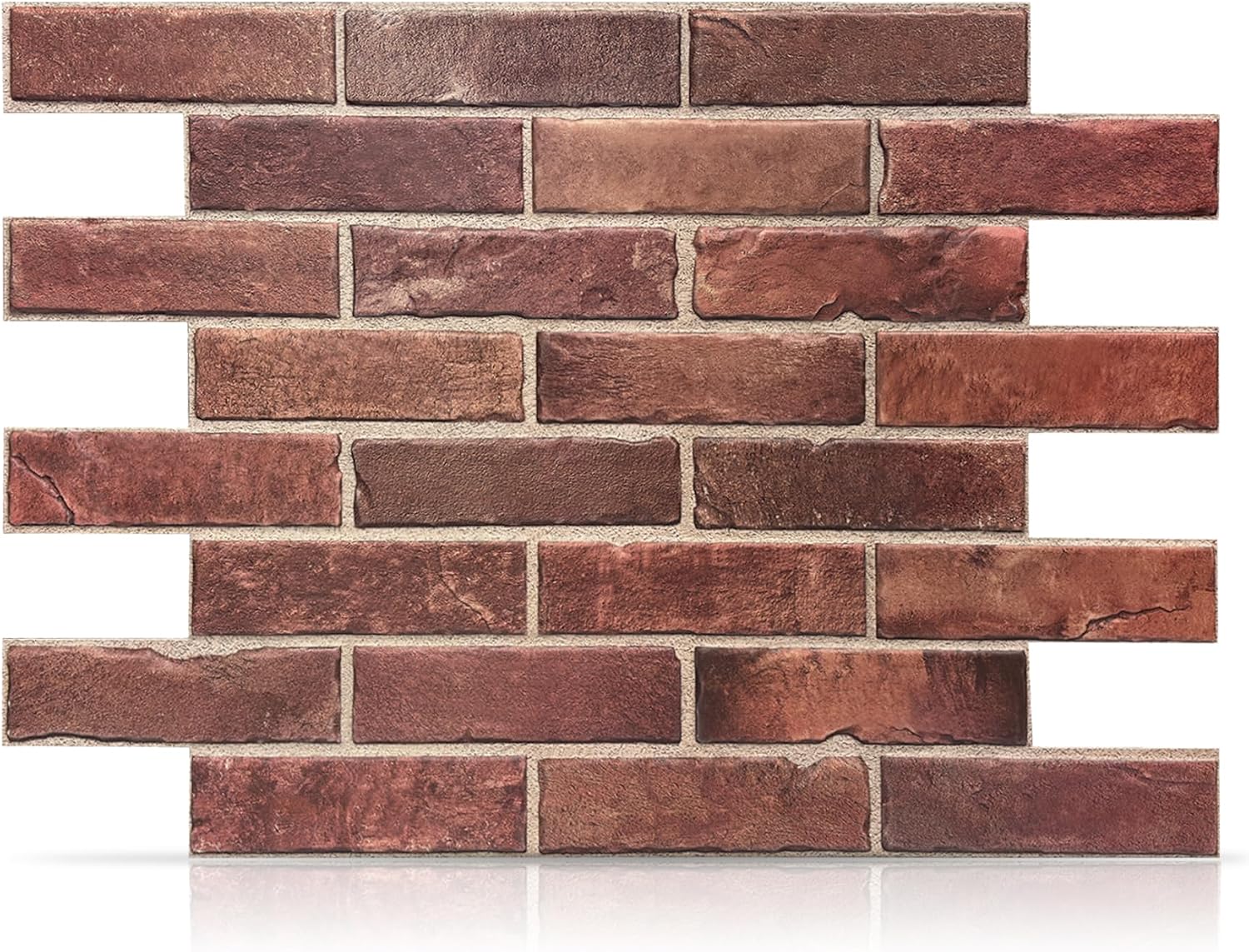 Red Brick Faux Wall Panels - 10-Pack