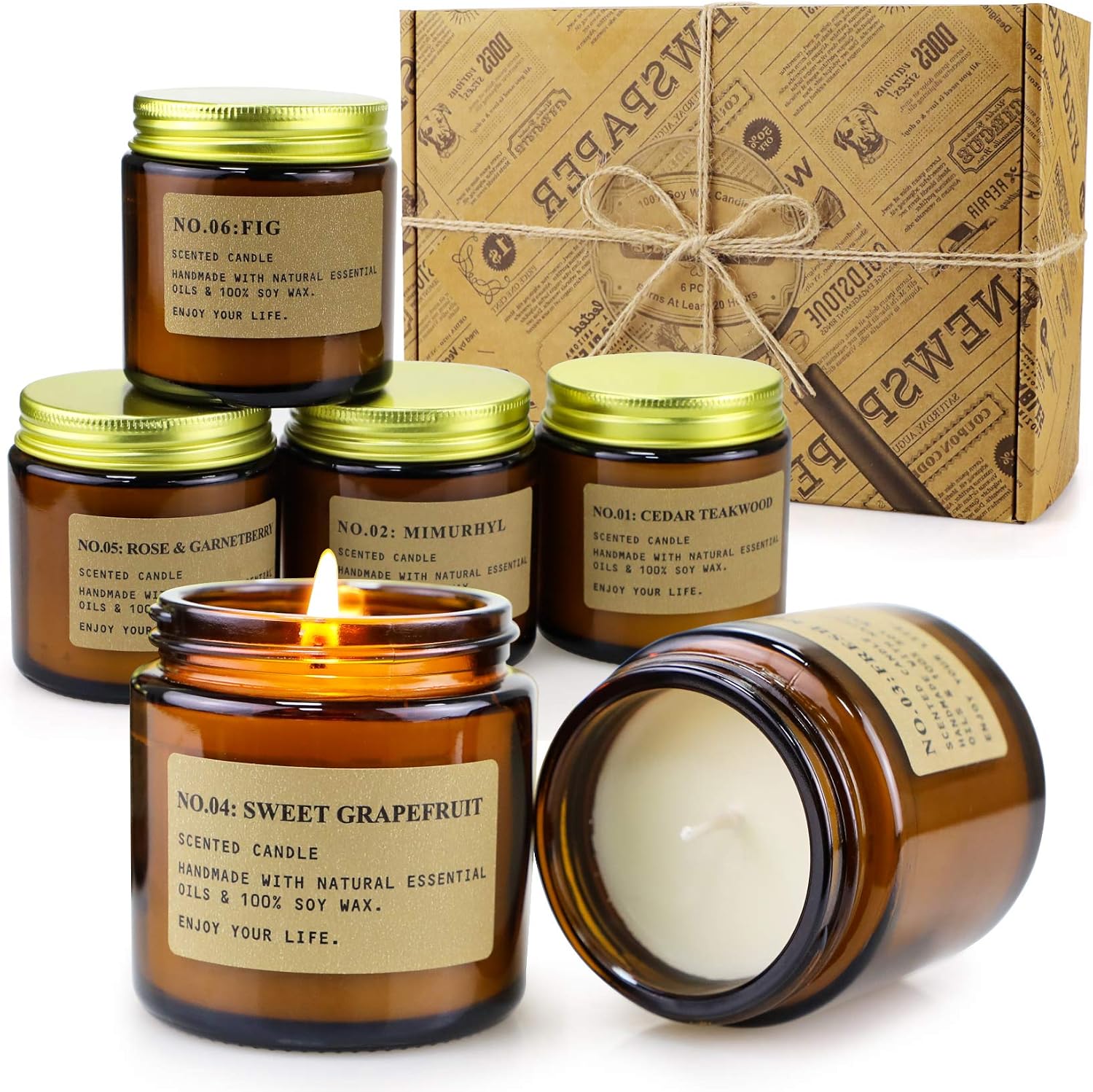 Amber Jar Soy Candles Gift Set