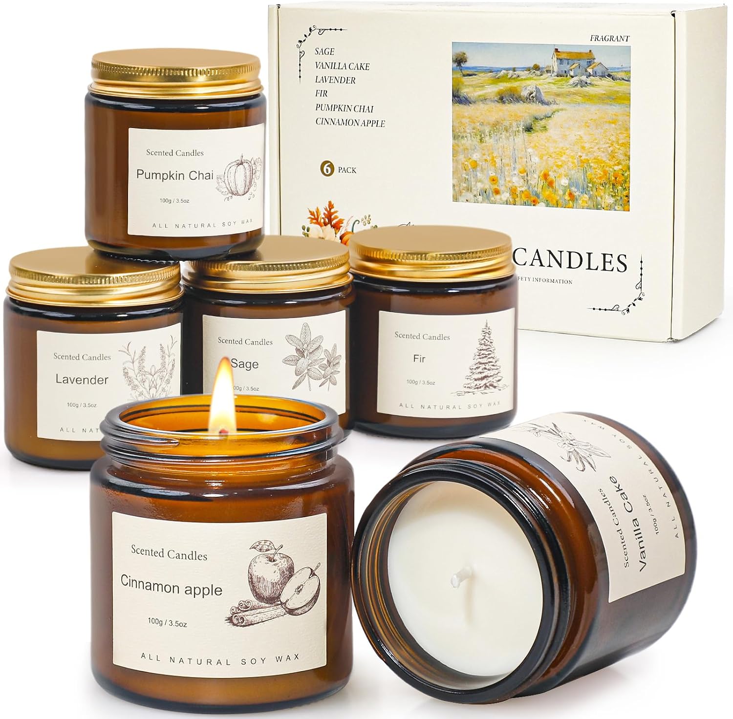 Amber Jar Soy Candles Gift Set - Image 8