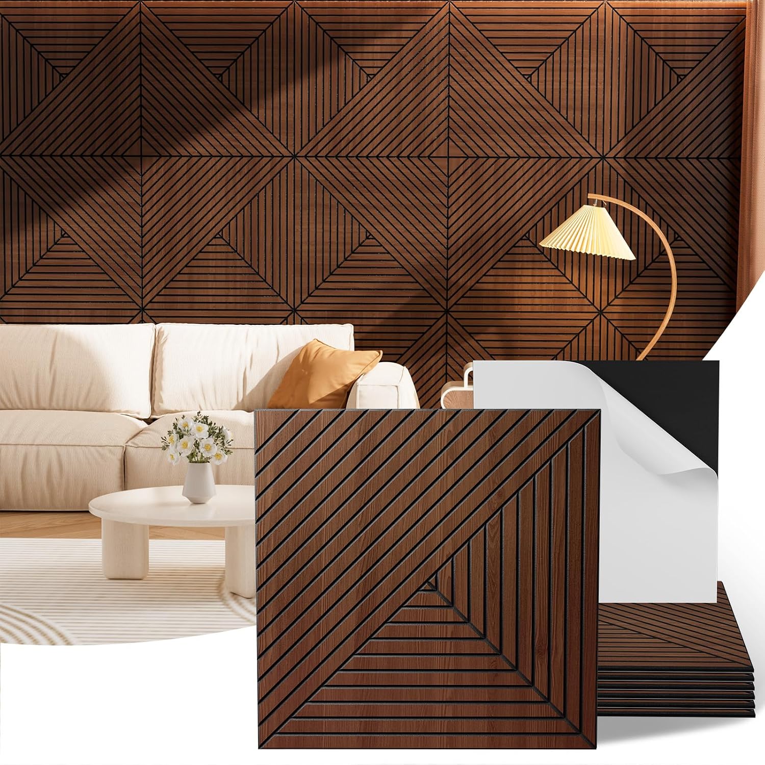 Walnut Acoustic Wall Panels - 6-Piece