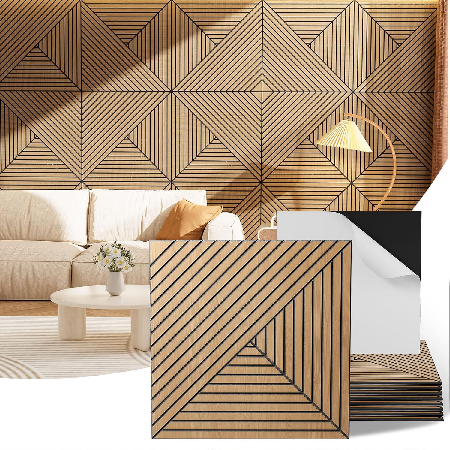 Walnut Acoustic Wall Panels - 6-Piece - Image 18