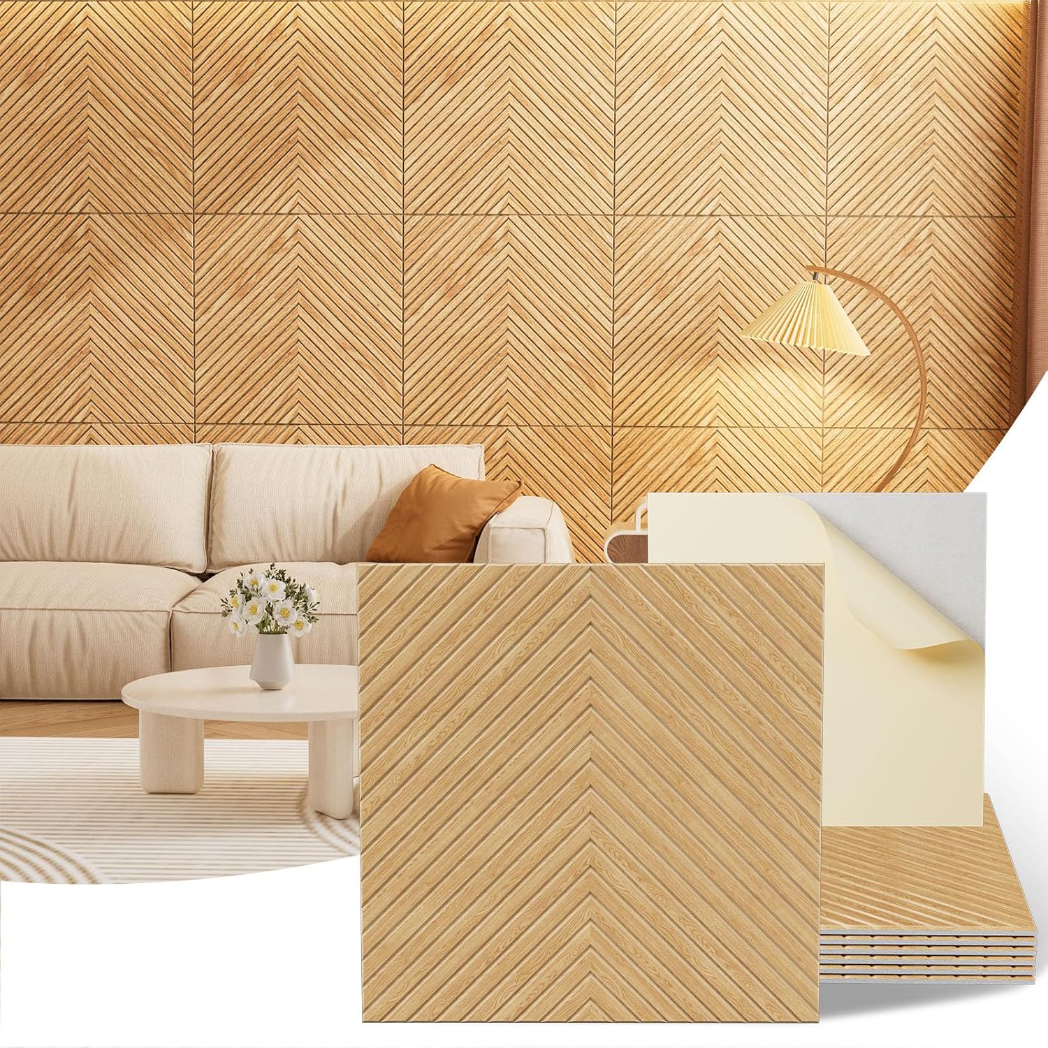 Walnut Acoustic Wall Panels - 6-Piece - Image 15