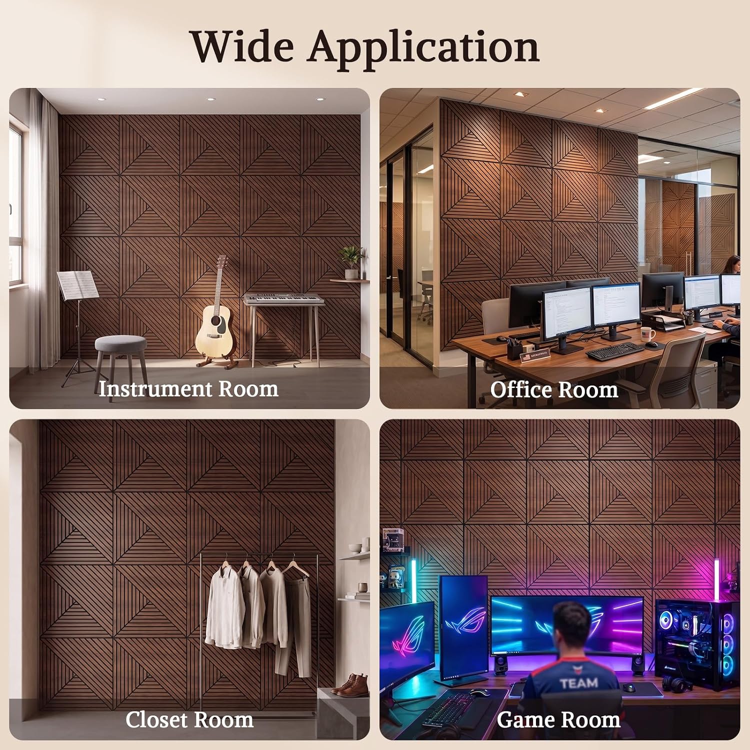Walnut Acoustic Wall Panels - 6-Piece - Image 8