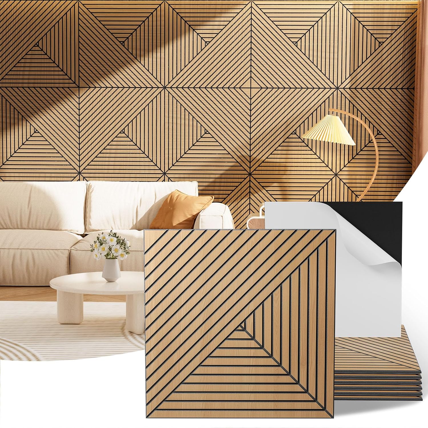 Walnut Acoustic Wall Panels - 6-Piece - Image 17