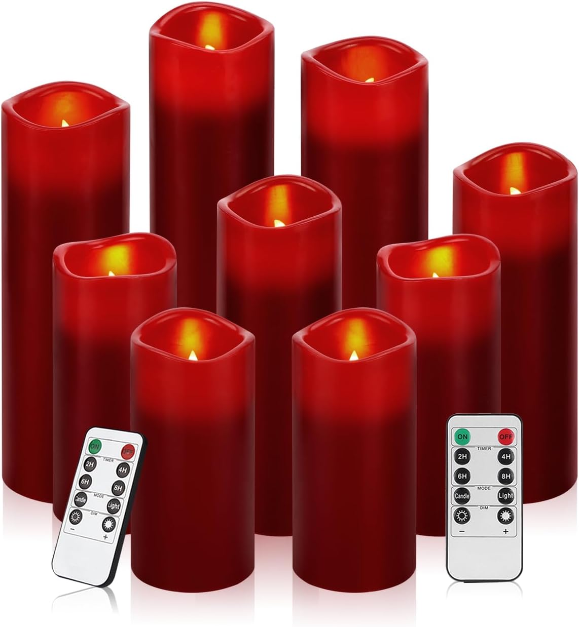 Ivory Real Wax Led Pillar Candles - 9-Piece - Image 9
