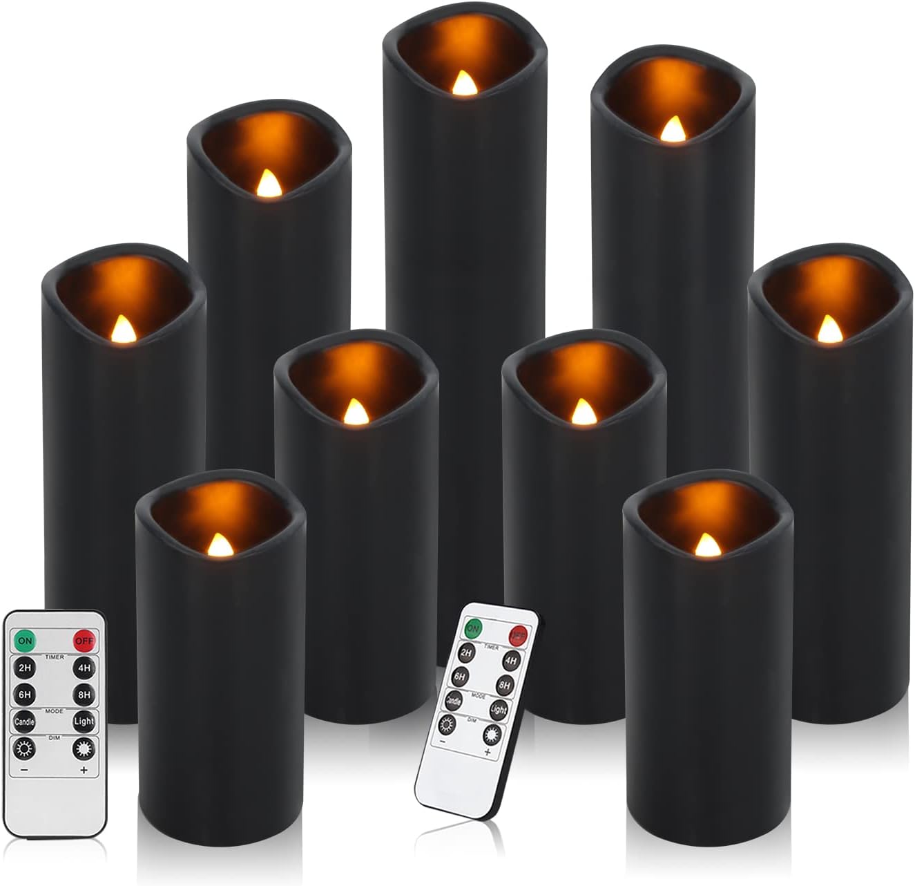 Ivory Real Wax Led Pillar Candles - 9-Piece - Image 10