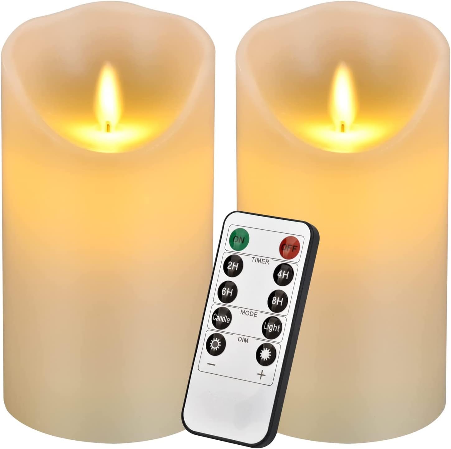 Ivory Real Wax Led Pillar Candles - 9-Piece - Image 8