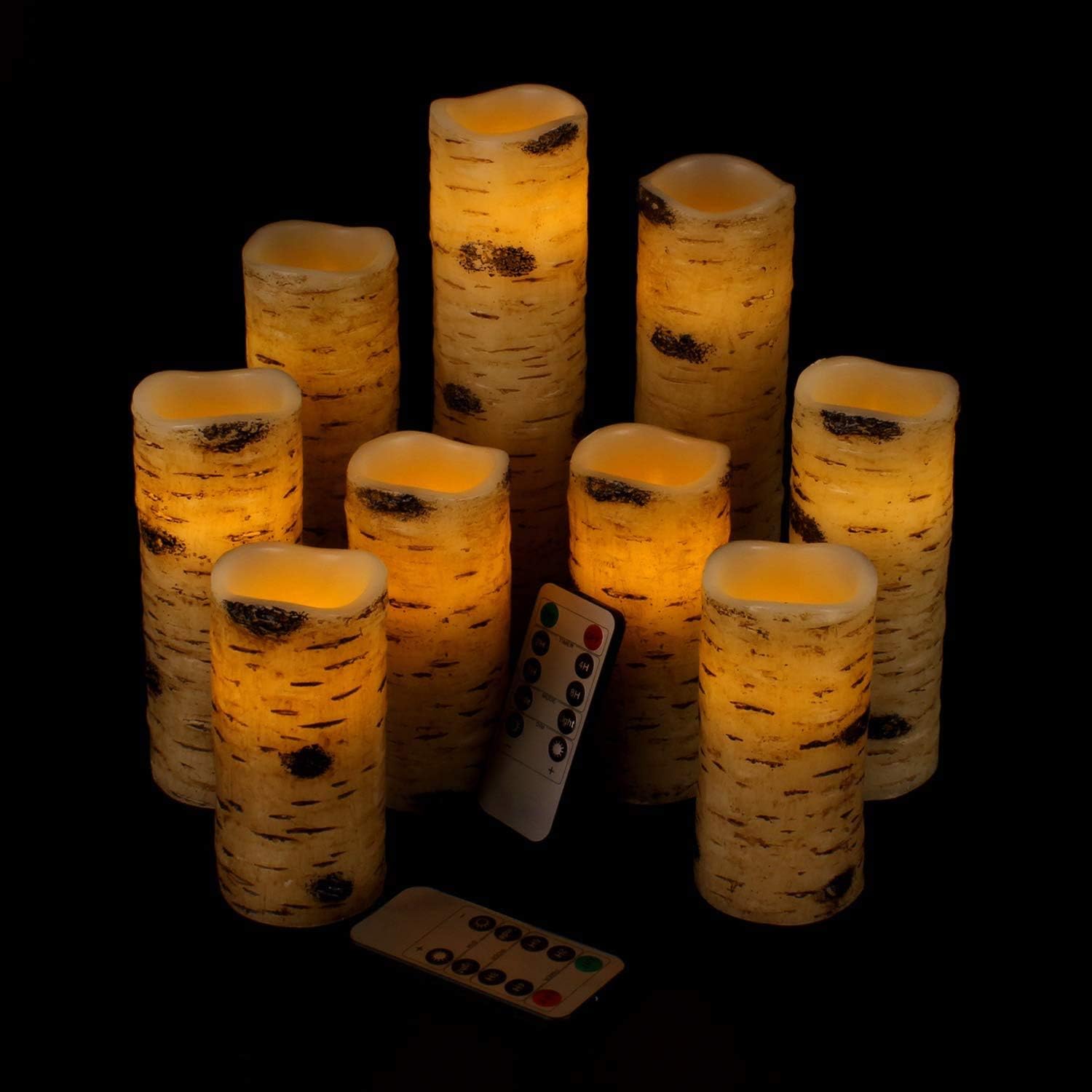 Ivory Real Wax Led Pillar Candles - 9-Piece - Image 11