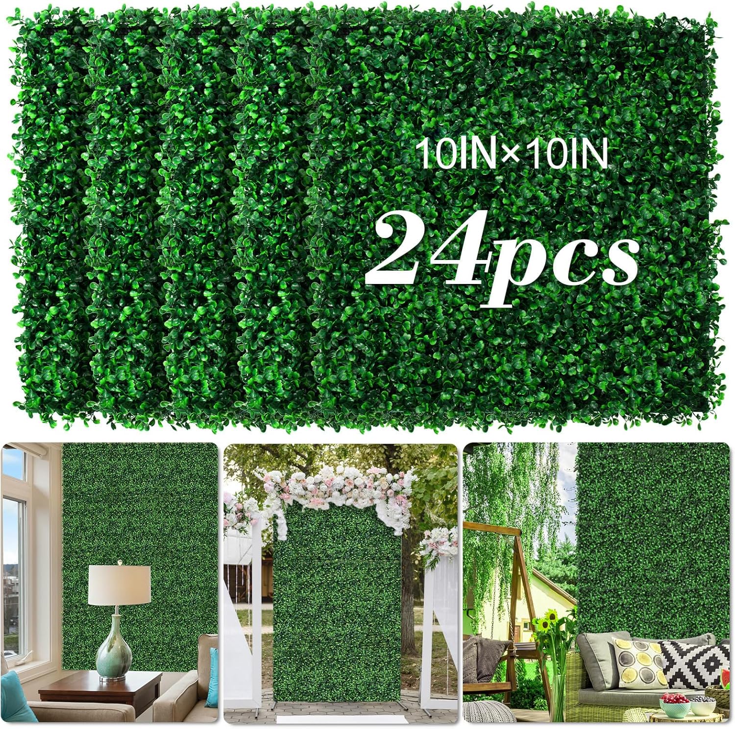 24-Piece Artificial Boxwood Hedge - Image 9