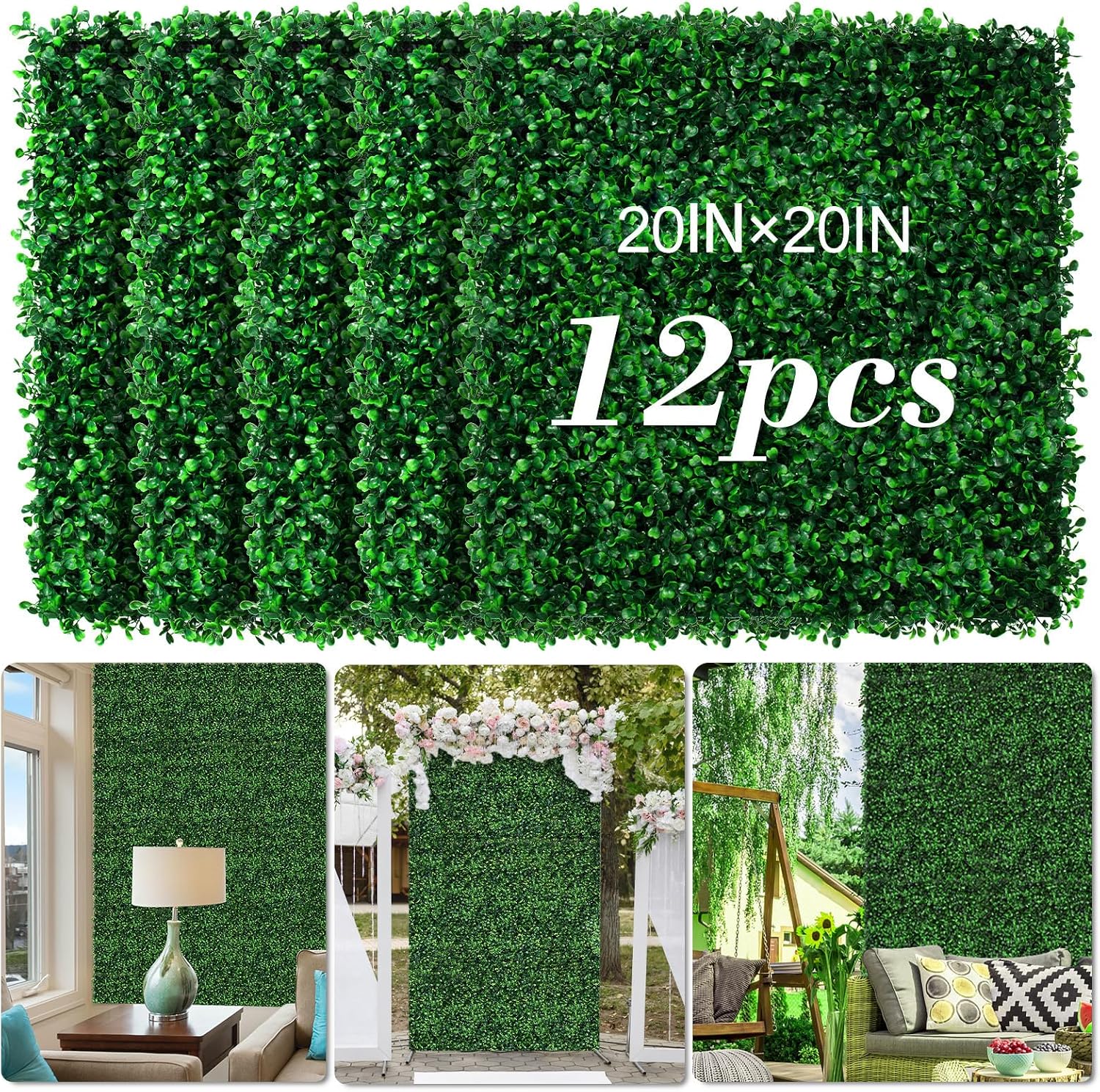 24-Piece Artificial Boxwood Hedge - Image 8