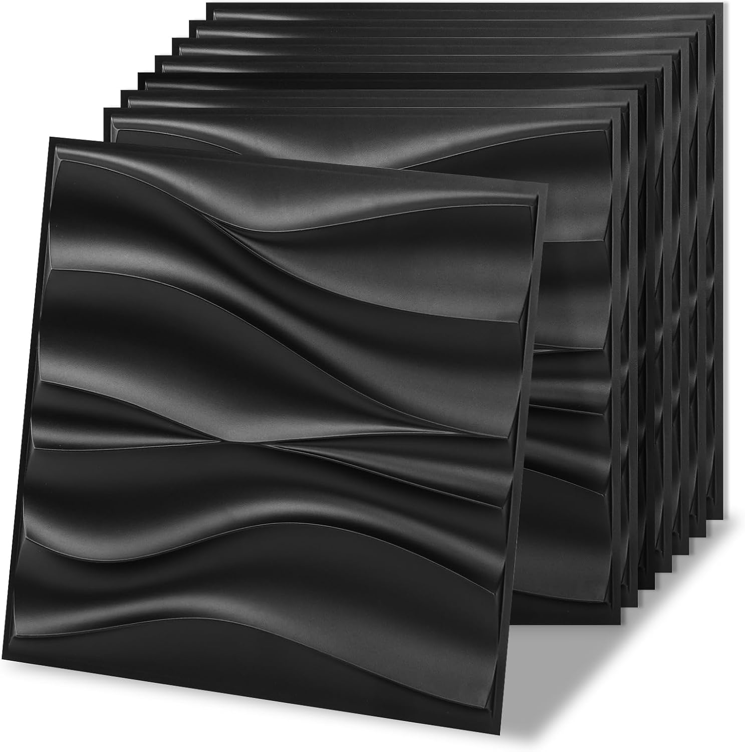 black PVC 3D wall panels - 20-Pack - Image 21
