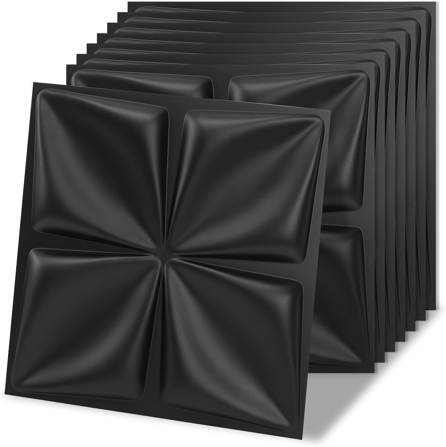 black PVC 3D wall panels - 20-Pack - Image 17