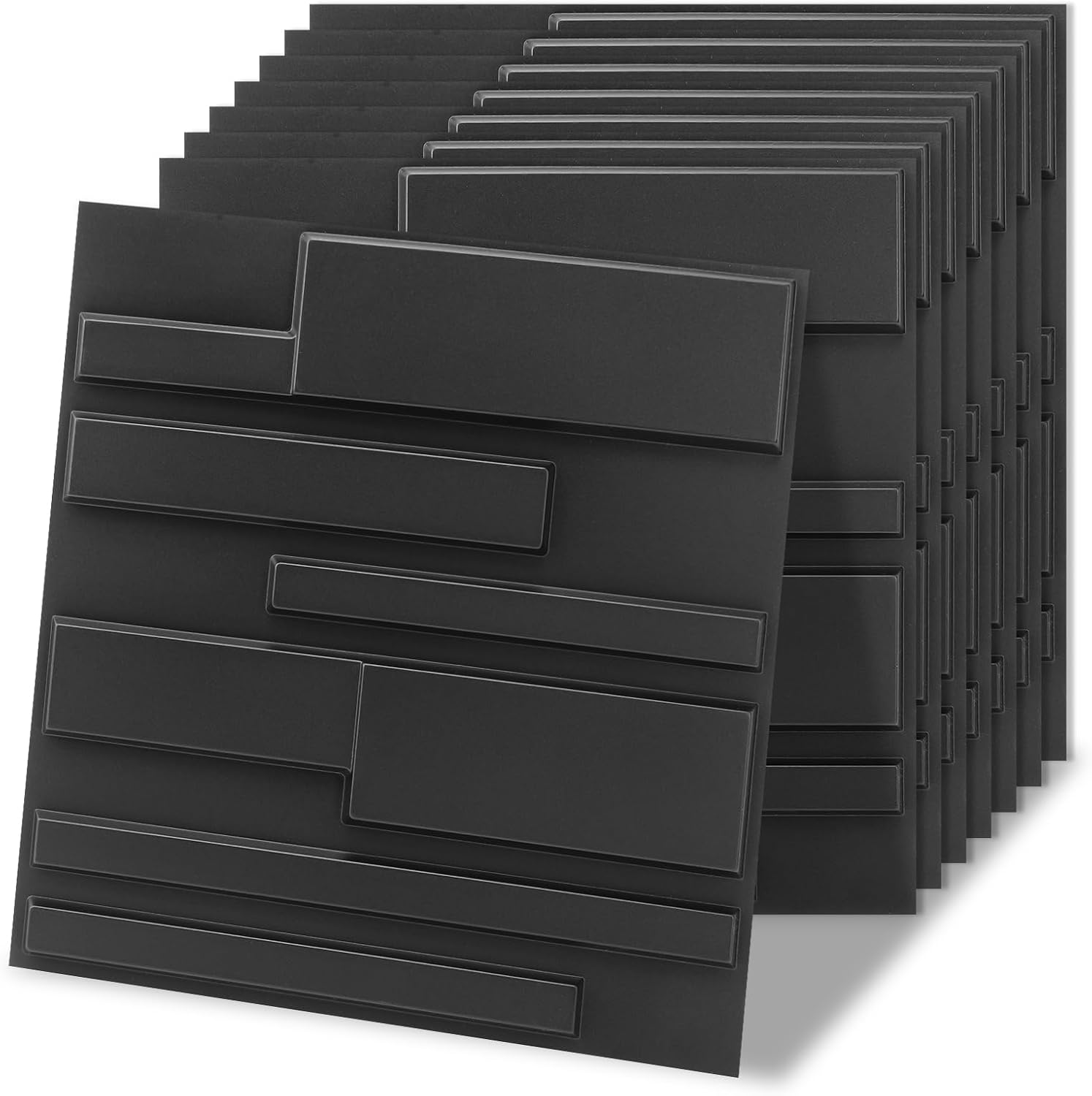 black PVC 3D wall panels - 20-Pack - Image 16