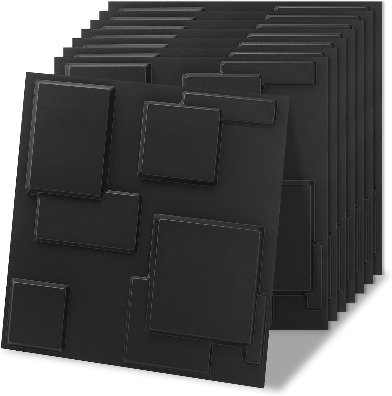 black PVC 3D wall panels - 20-Pack - Image 15