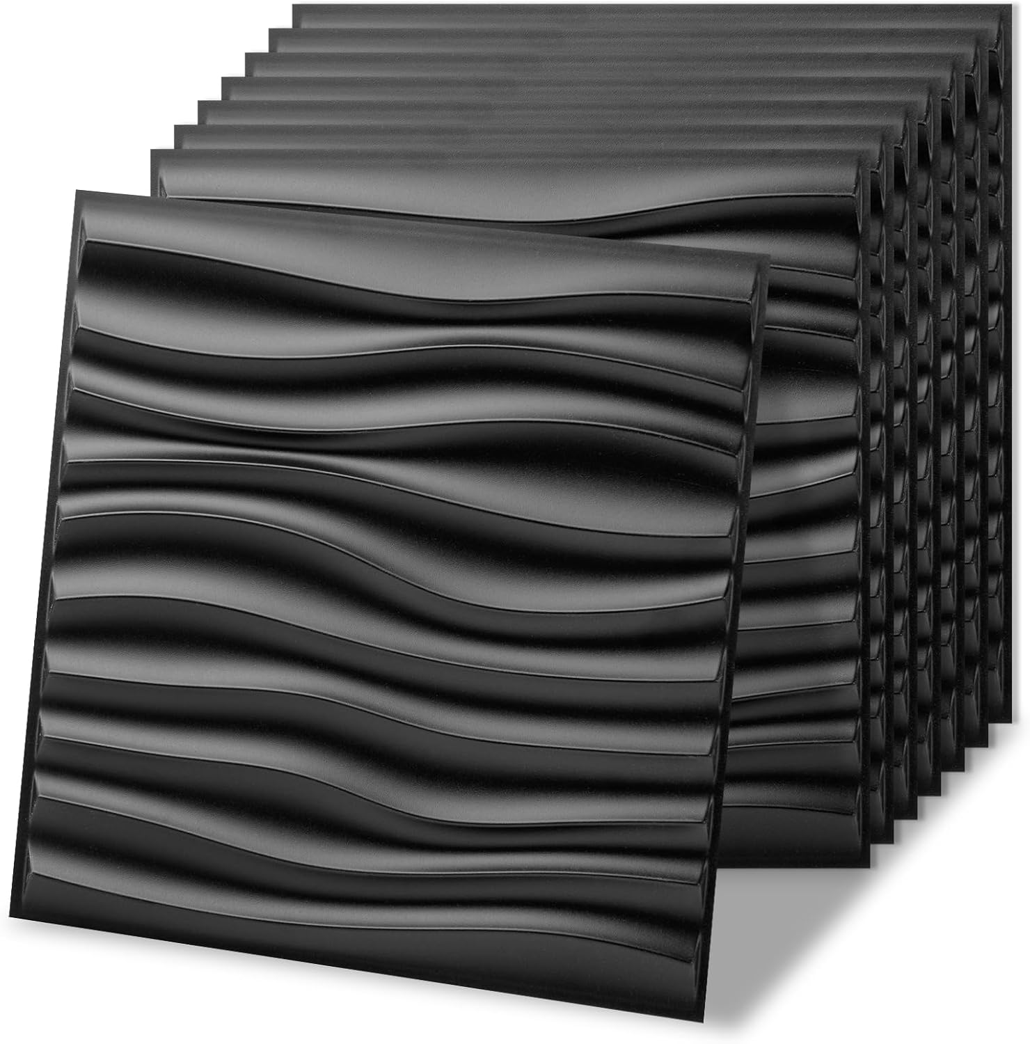 black PVC 3D wall panels - 20-Pack - Image 20
