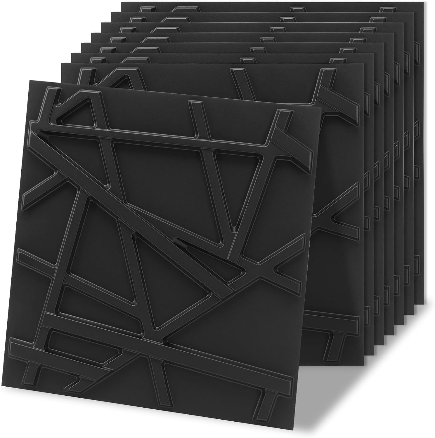 black PVC 3D wall panels - 20-Pack - Image 23