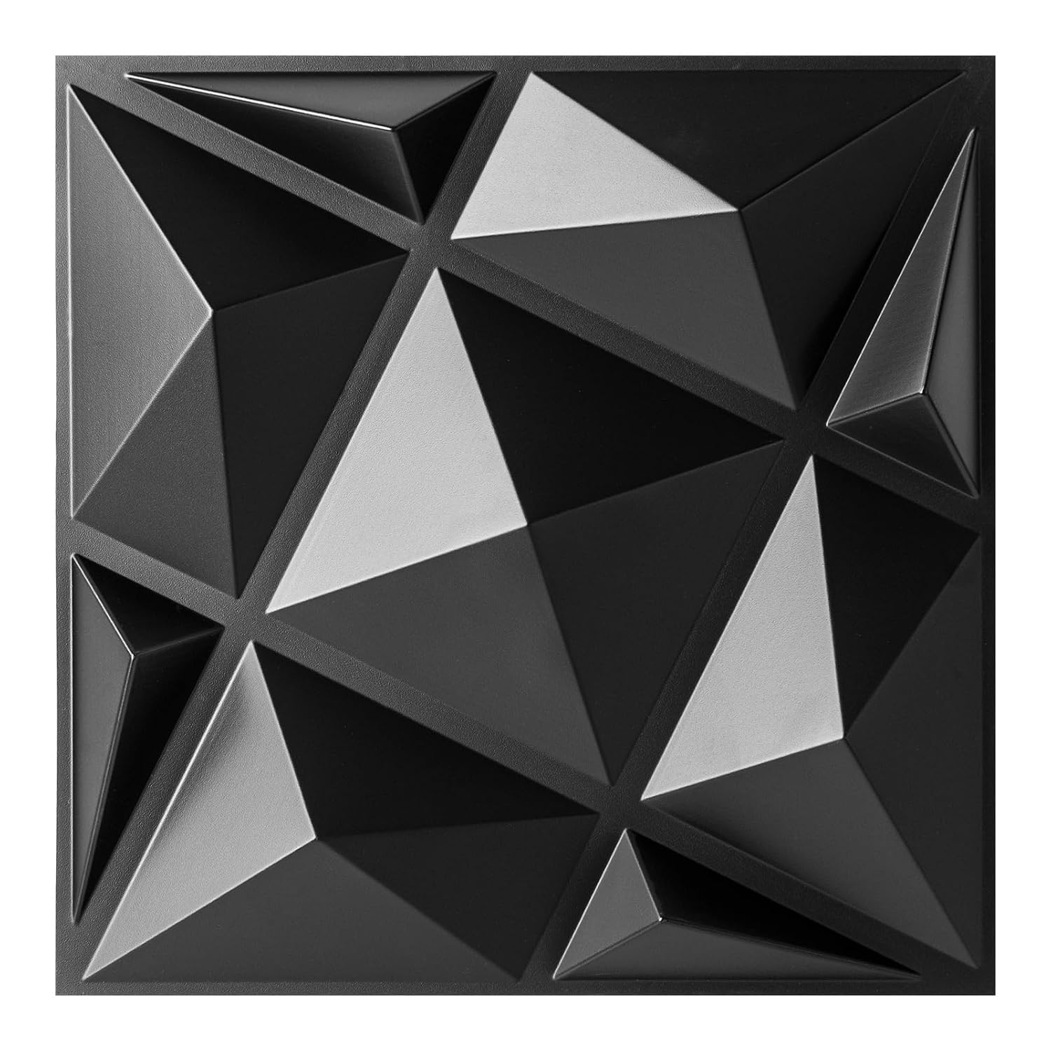 black PVC 3D geometric wall panels - 50-Pack - Image 14