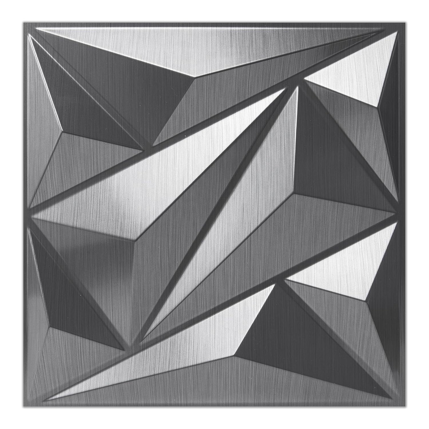 black PVC 3D geometric wall panels - 50-Pack - Image 16