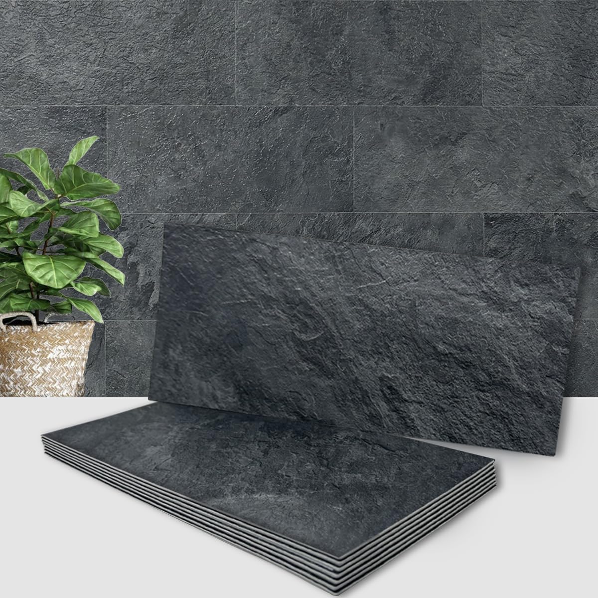 Black Faux Slate Wall Tiles