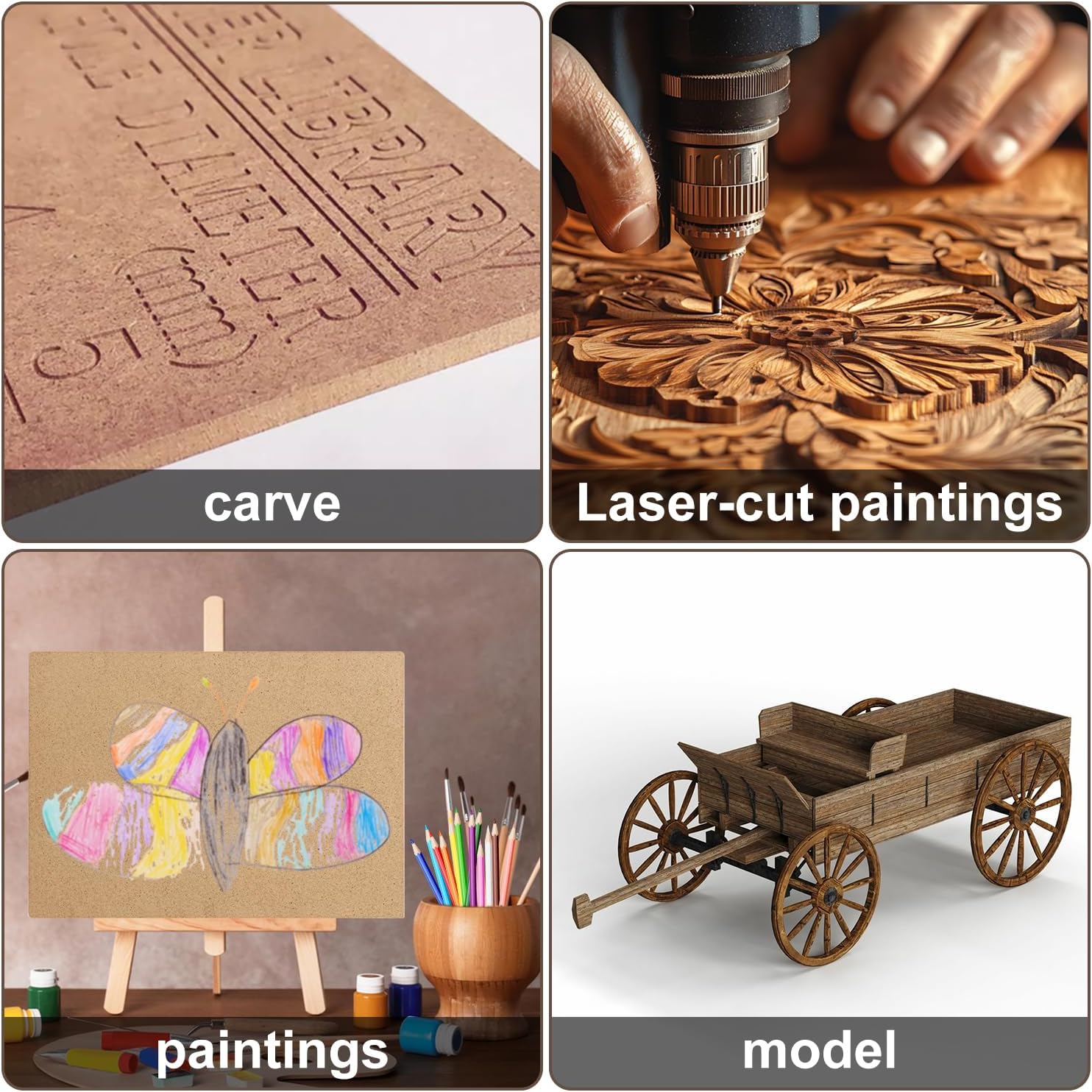 16-Pack MDF Wood Panels for Crafts - Image 7