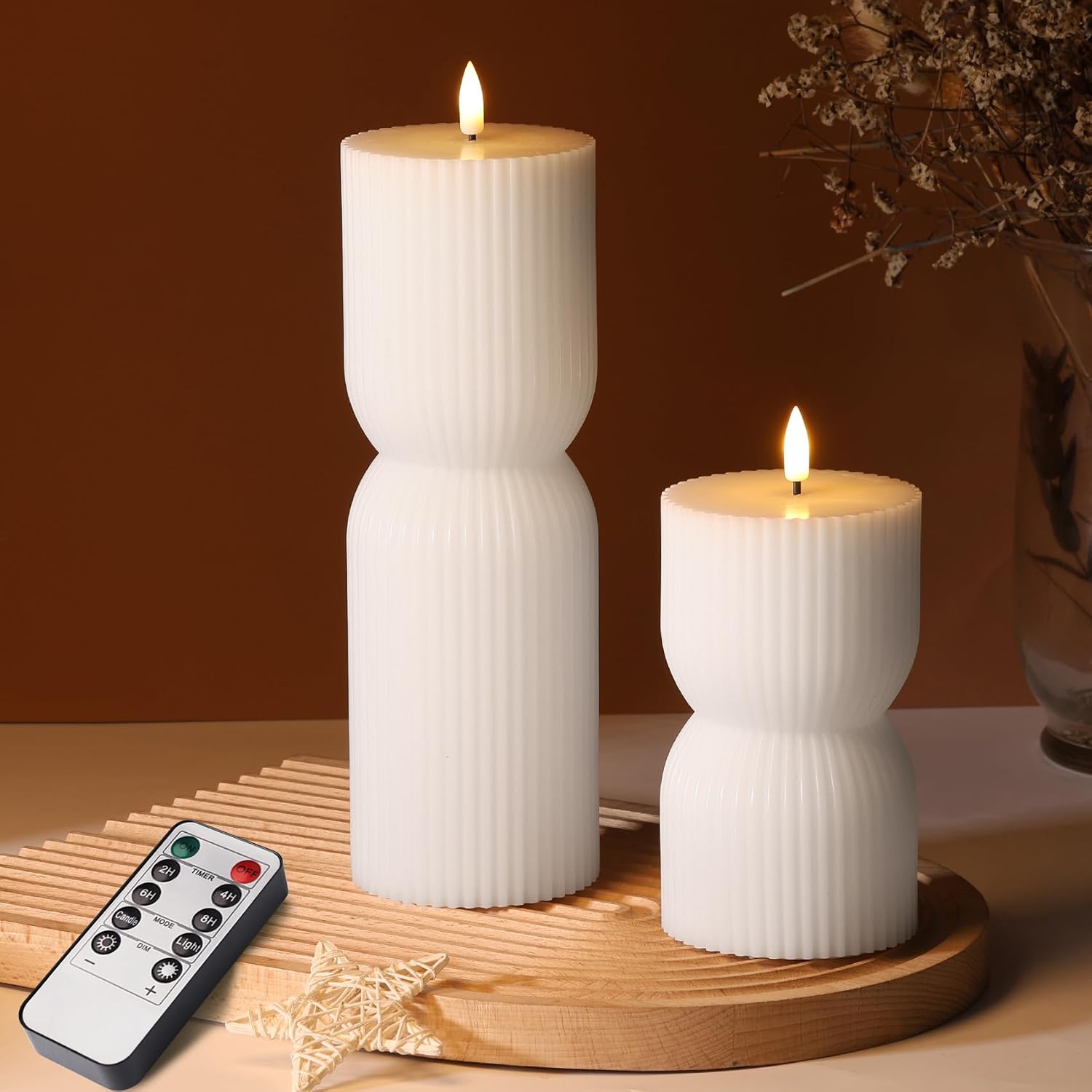 Olive Green Ribbed Flameless - Image 10