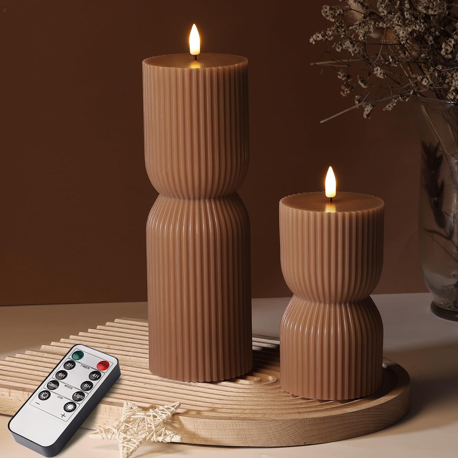 Olive Green Ribbed Flameless - Image 14