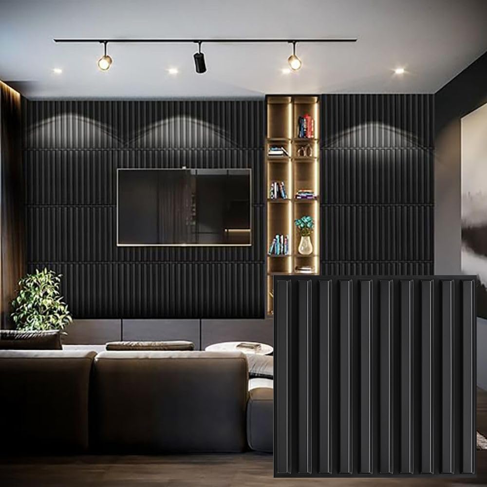 pack black PVC 3D wall panels - 30
