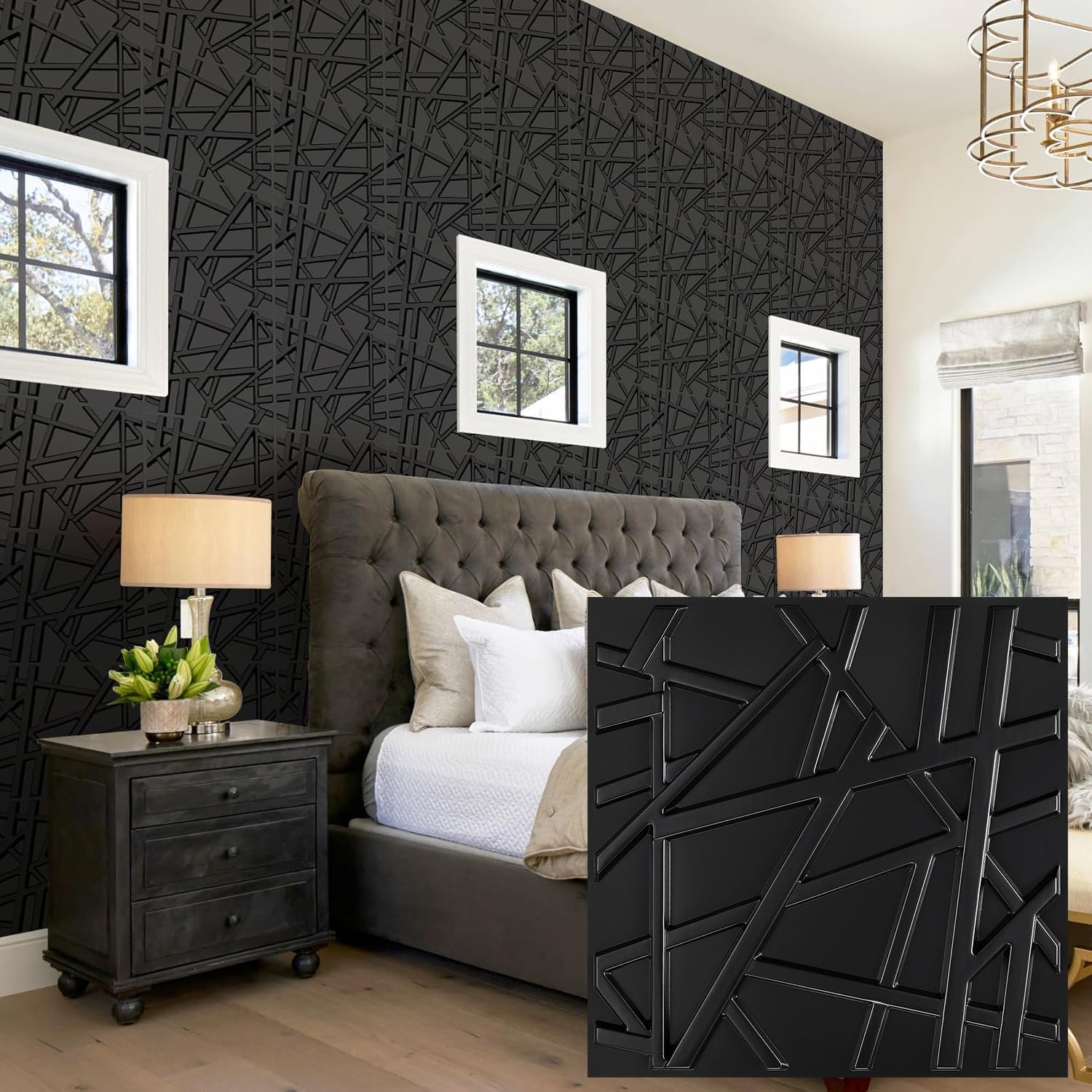 pack black PVC 3D wall panels - 30 - Image 14