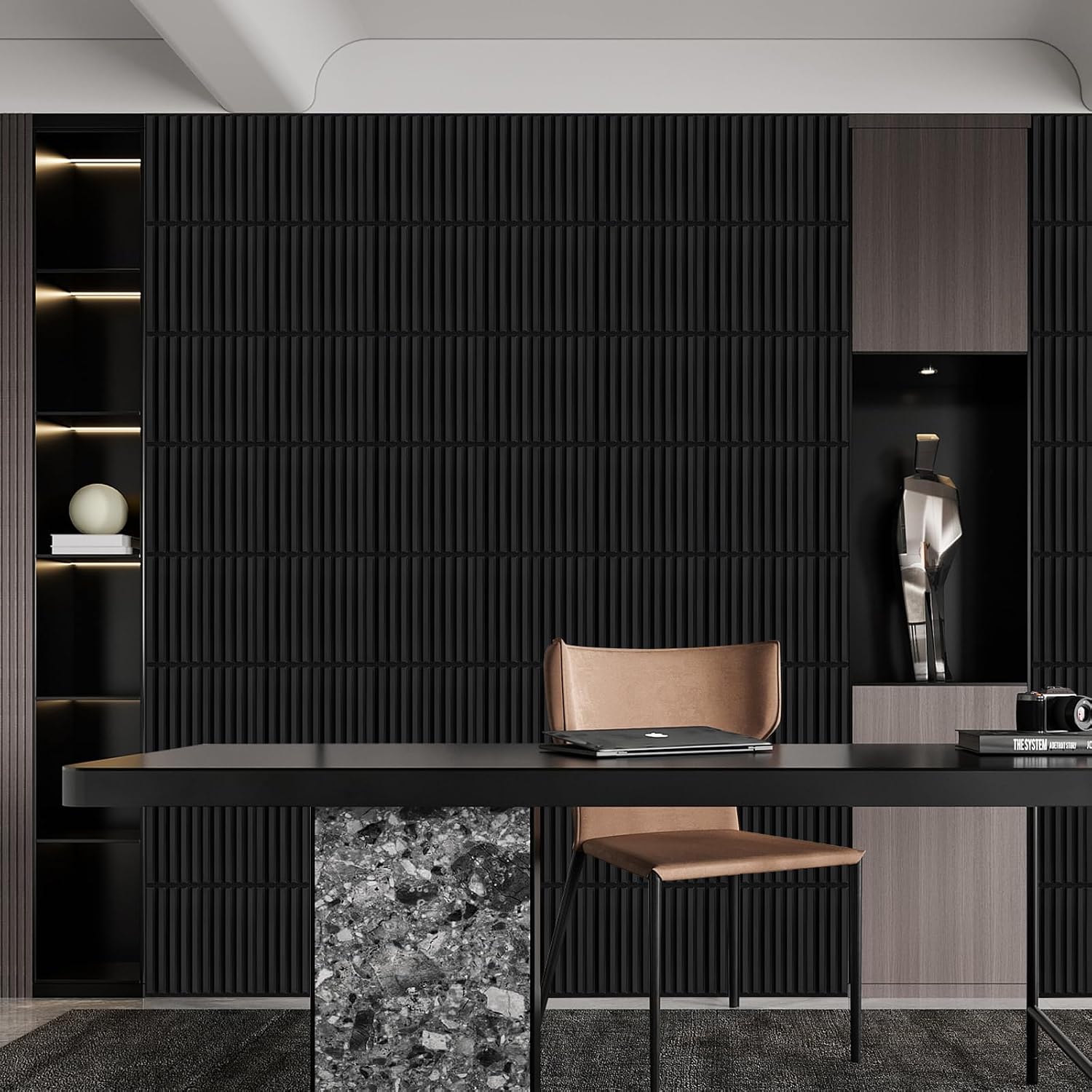 pack black PVC 3D wall panels - 30 - Image 7