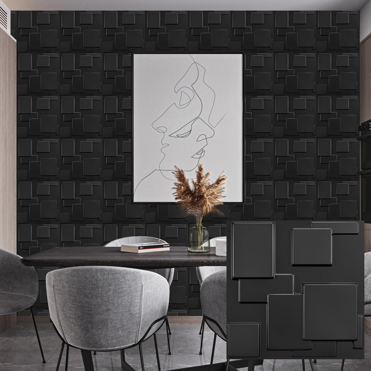 pack black PVC 3D wall panels - 30 - Image 26