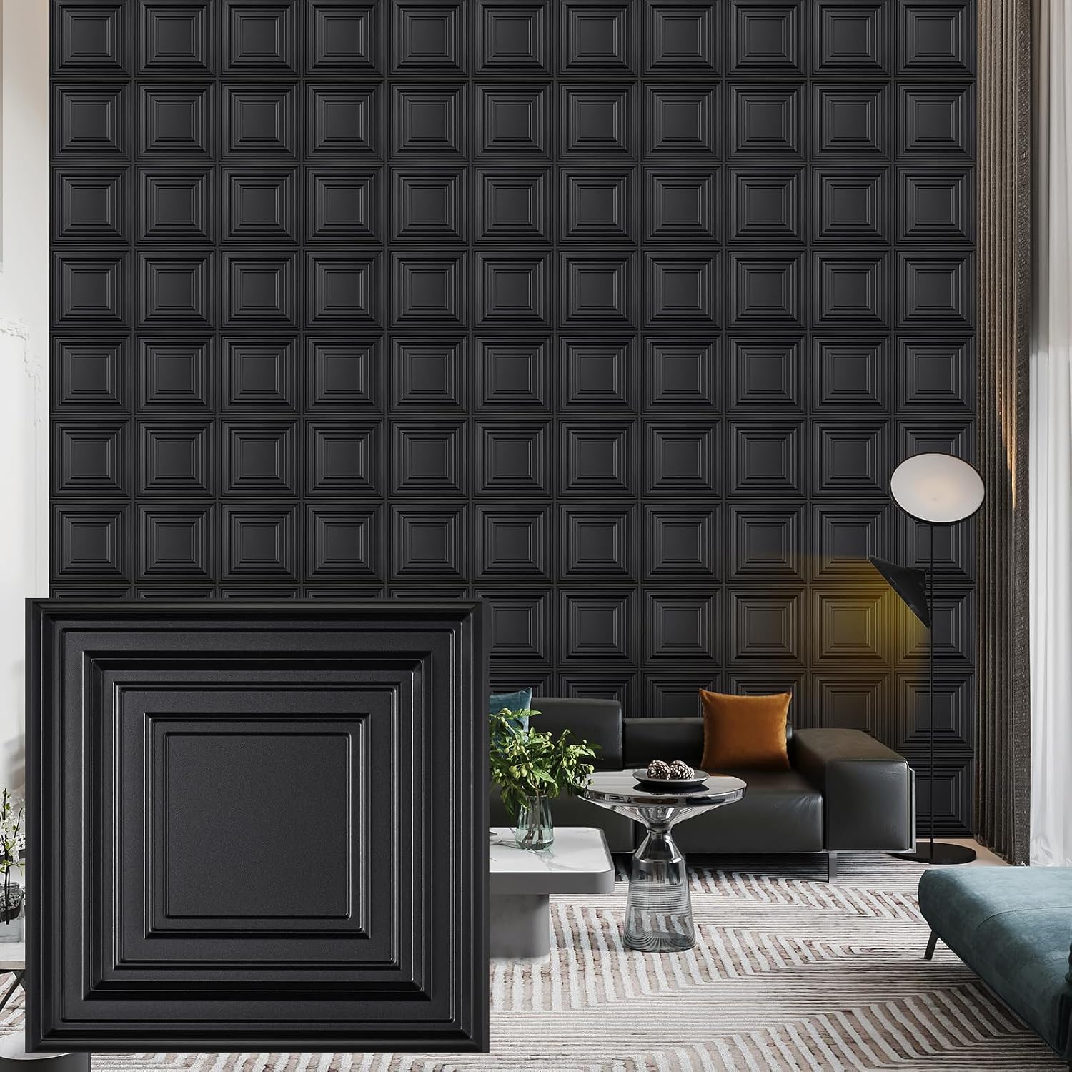 pack black PVC 3D wall panels - 30 - Image 9
