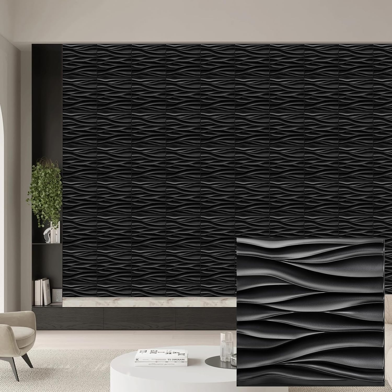 pack black PVC 3D wall panels - 30 - Image 22