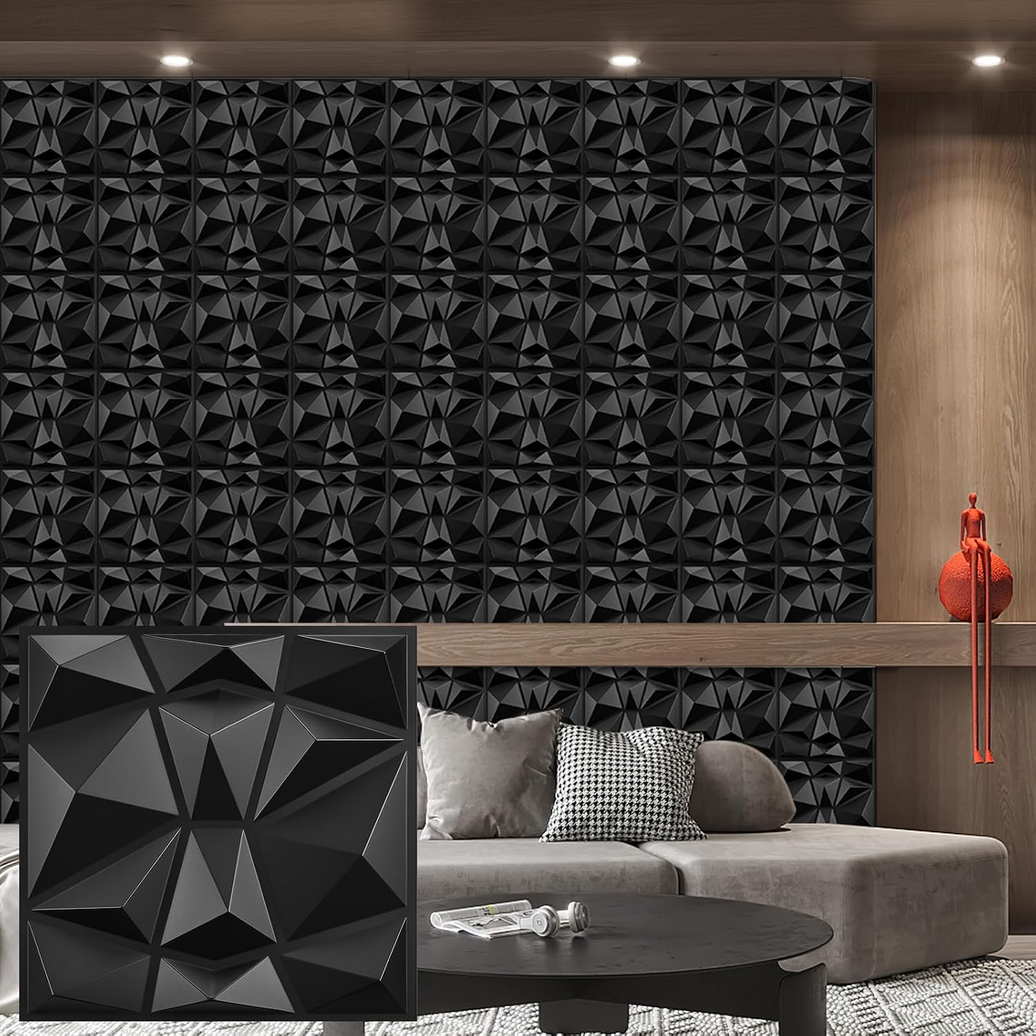 pack black PVC 3D wall panels - 30 - Image 34