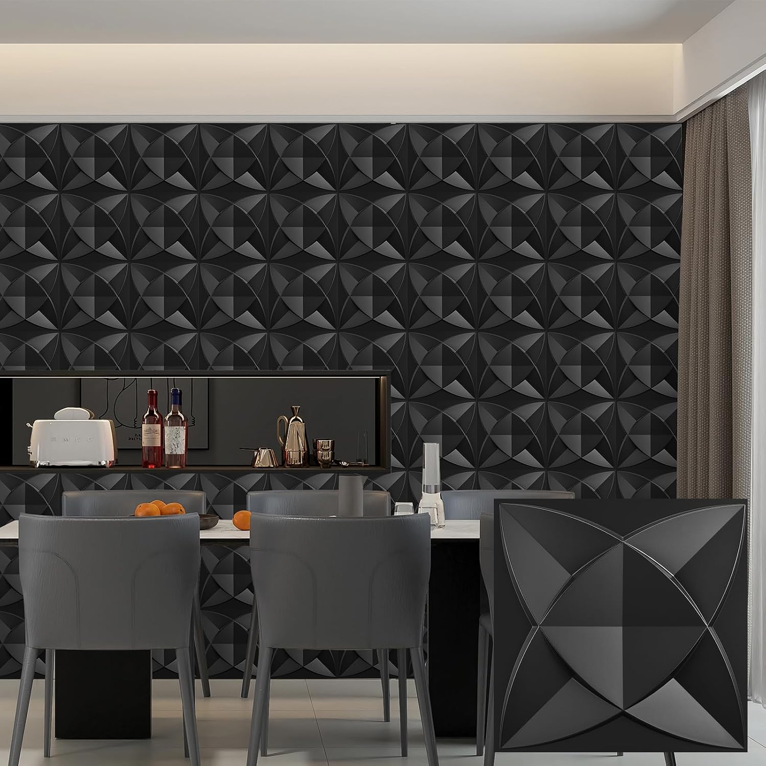 pack black PVC 3D wall panels - 30 - Image 28