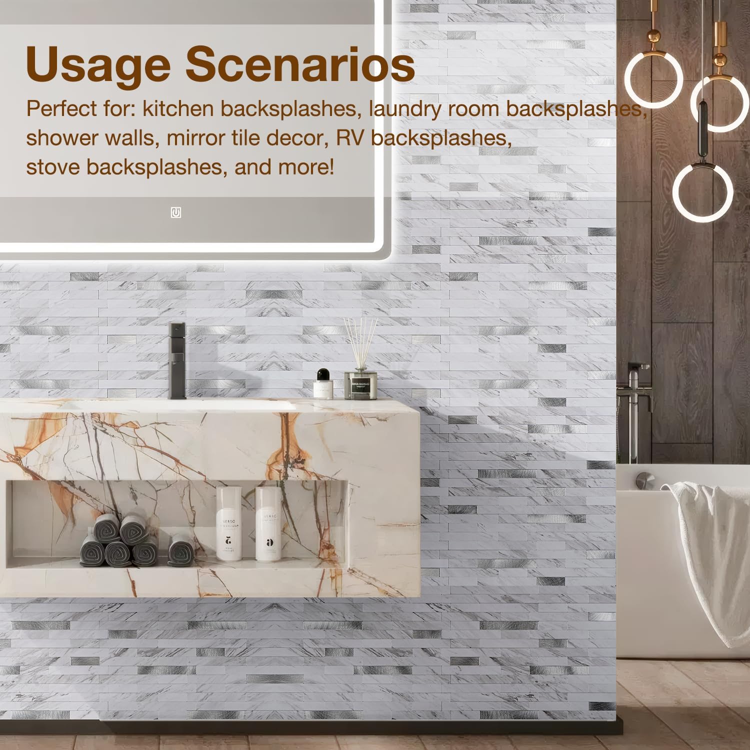 white marble PVC wall tiles - Image 7