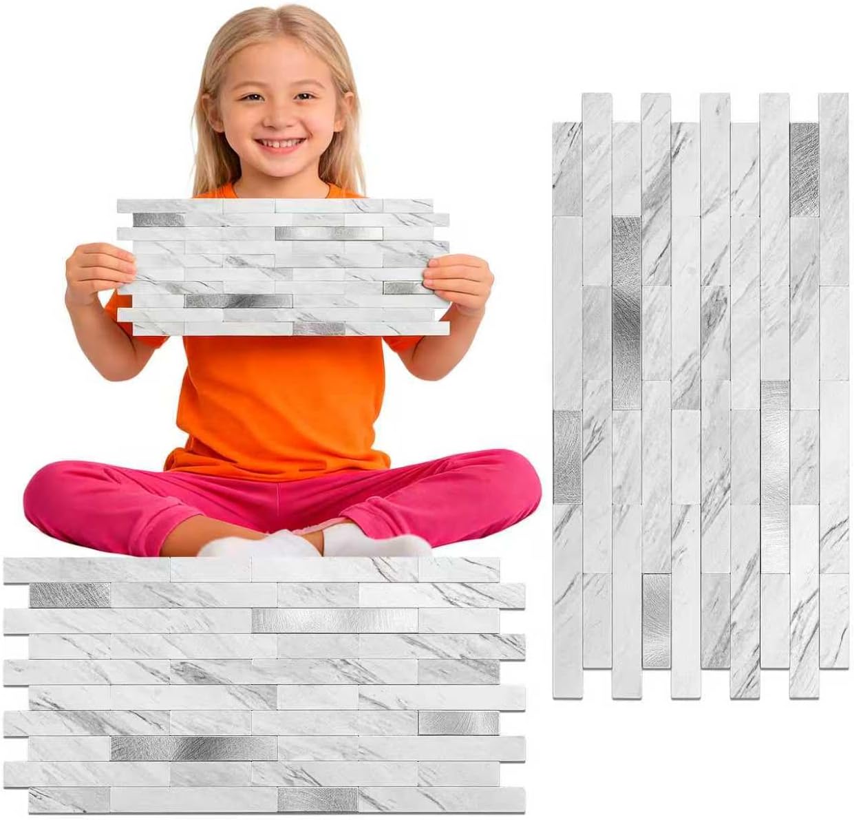 white marble PVC wall tiles