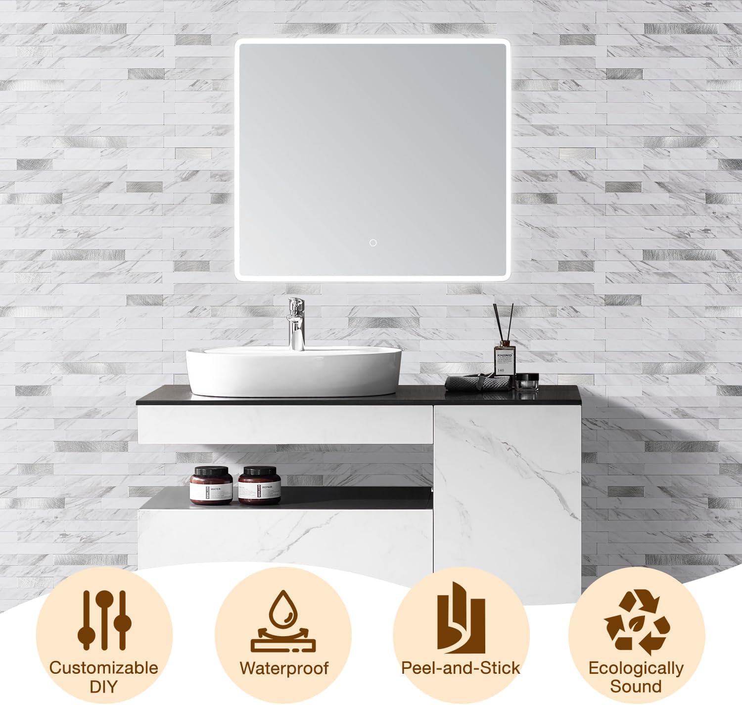 white marble PVC wall tiles - Image 8