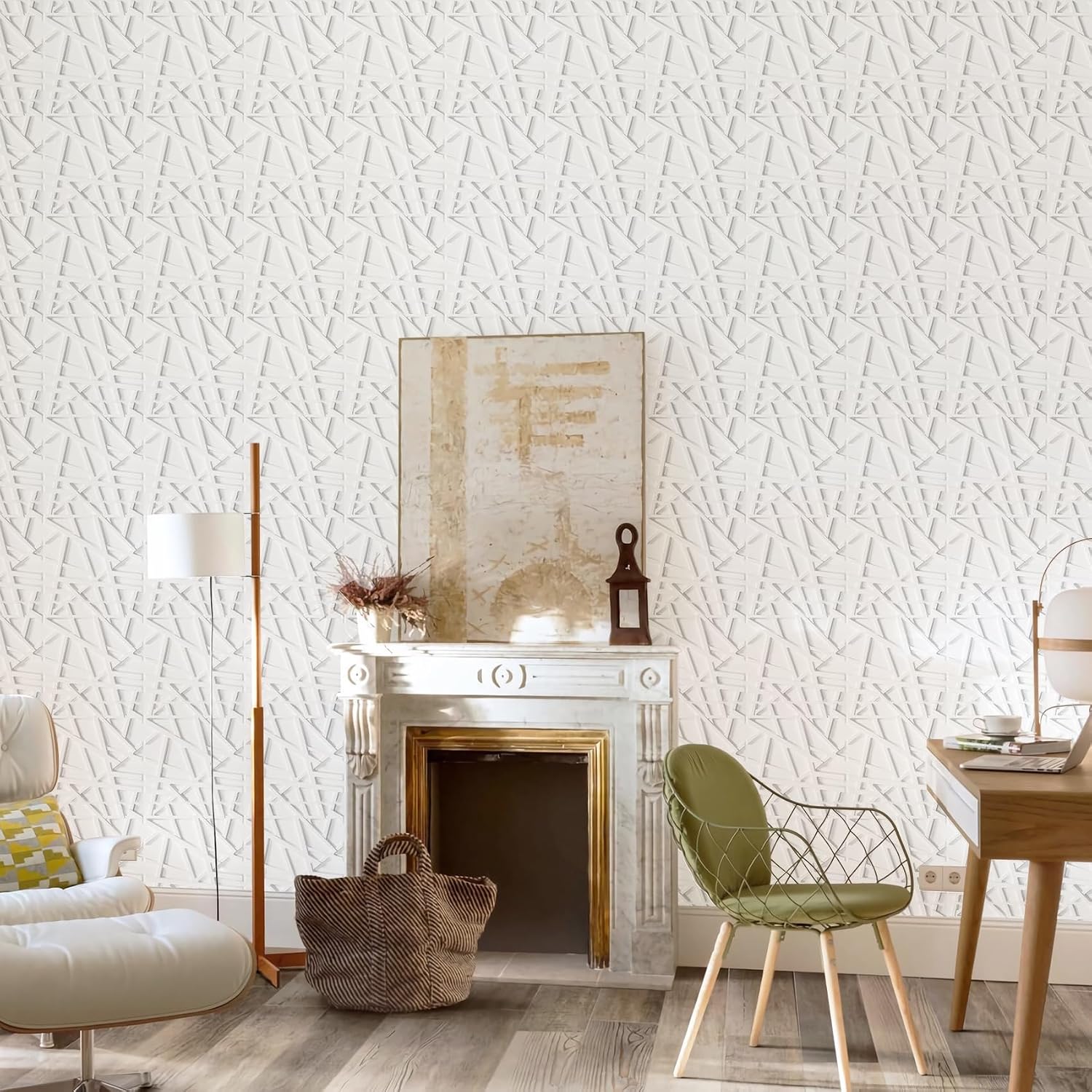 white PVC 3D wall panels - 33-Pack - Image 7