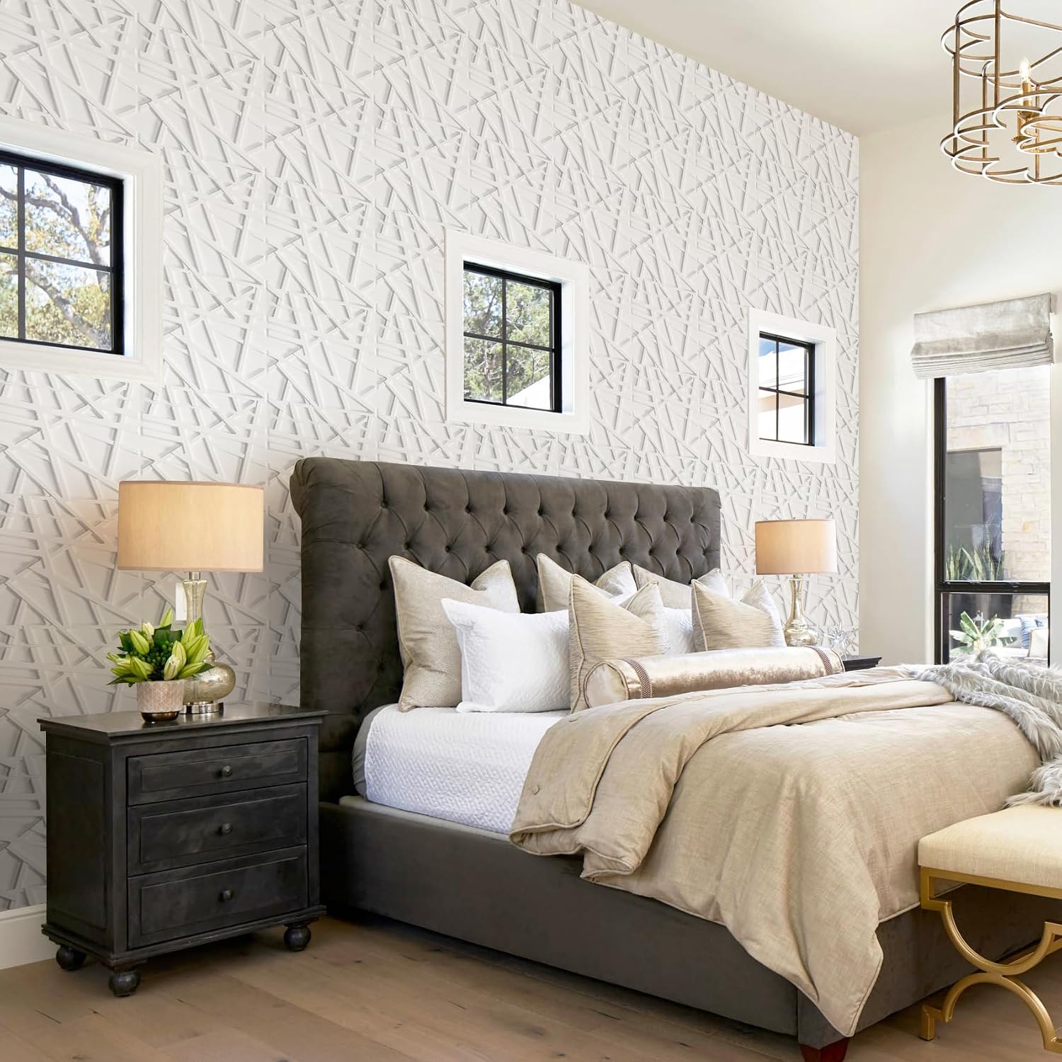 white PVC 3D wall panels - 33-Pack - Image 8