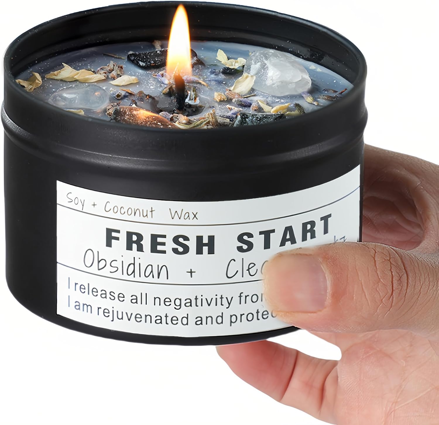 Amber Obsidian Scented Candle Tin - Image 9