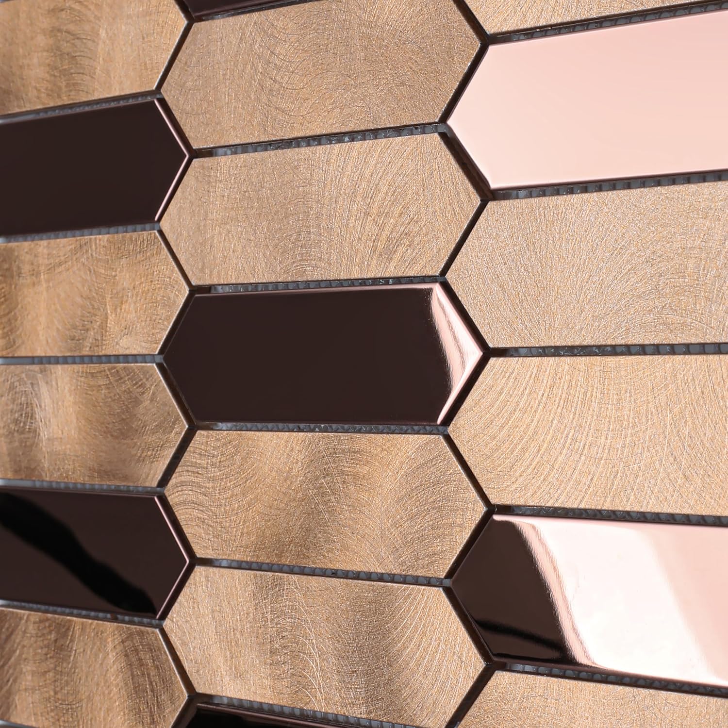 Champagne Gold Metal Mosaic Tiles - 5-Sheet - Image 8
