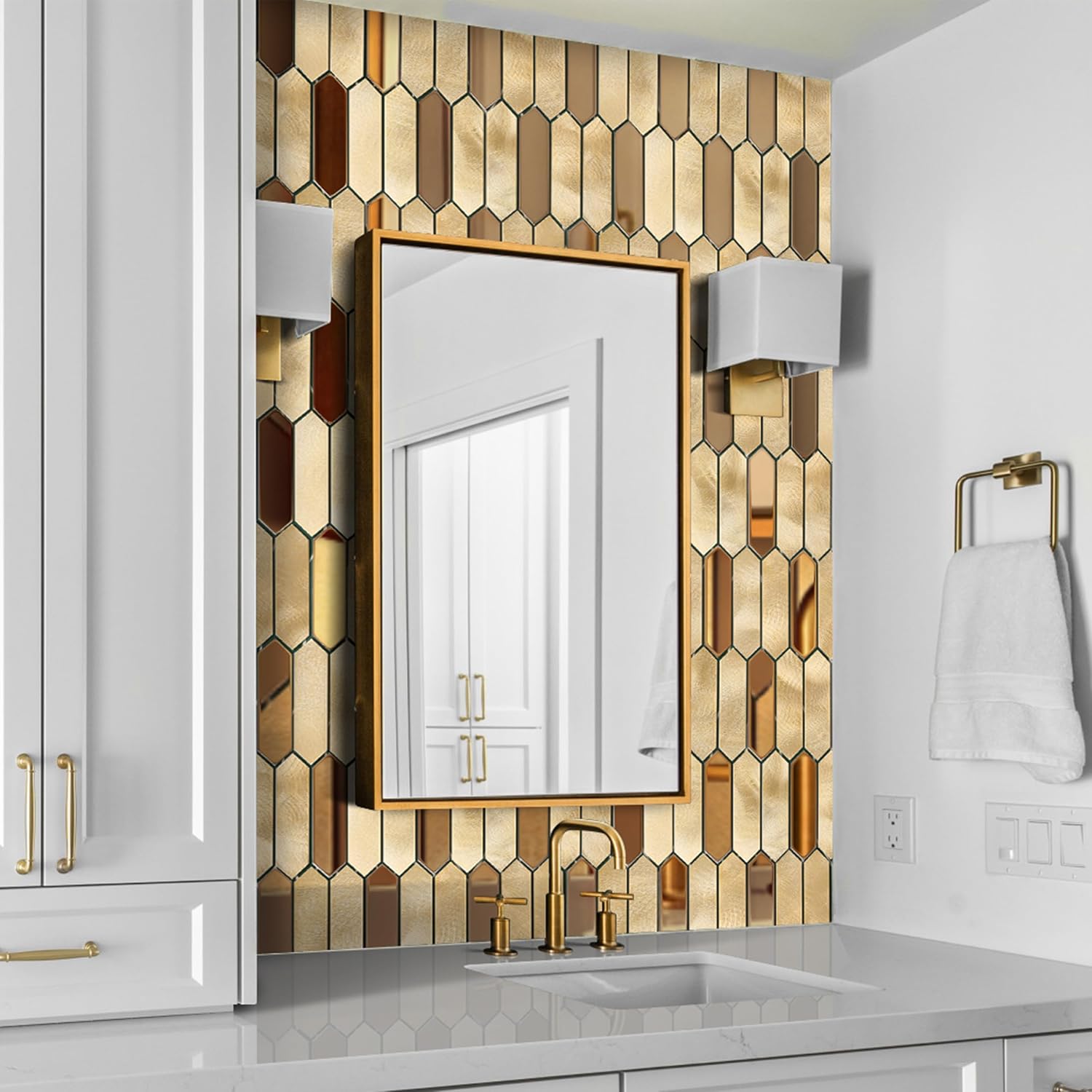 Champagne Gold Metal Mosaic Tiles - 5-Sheet - Image 7