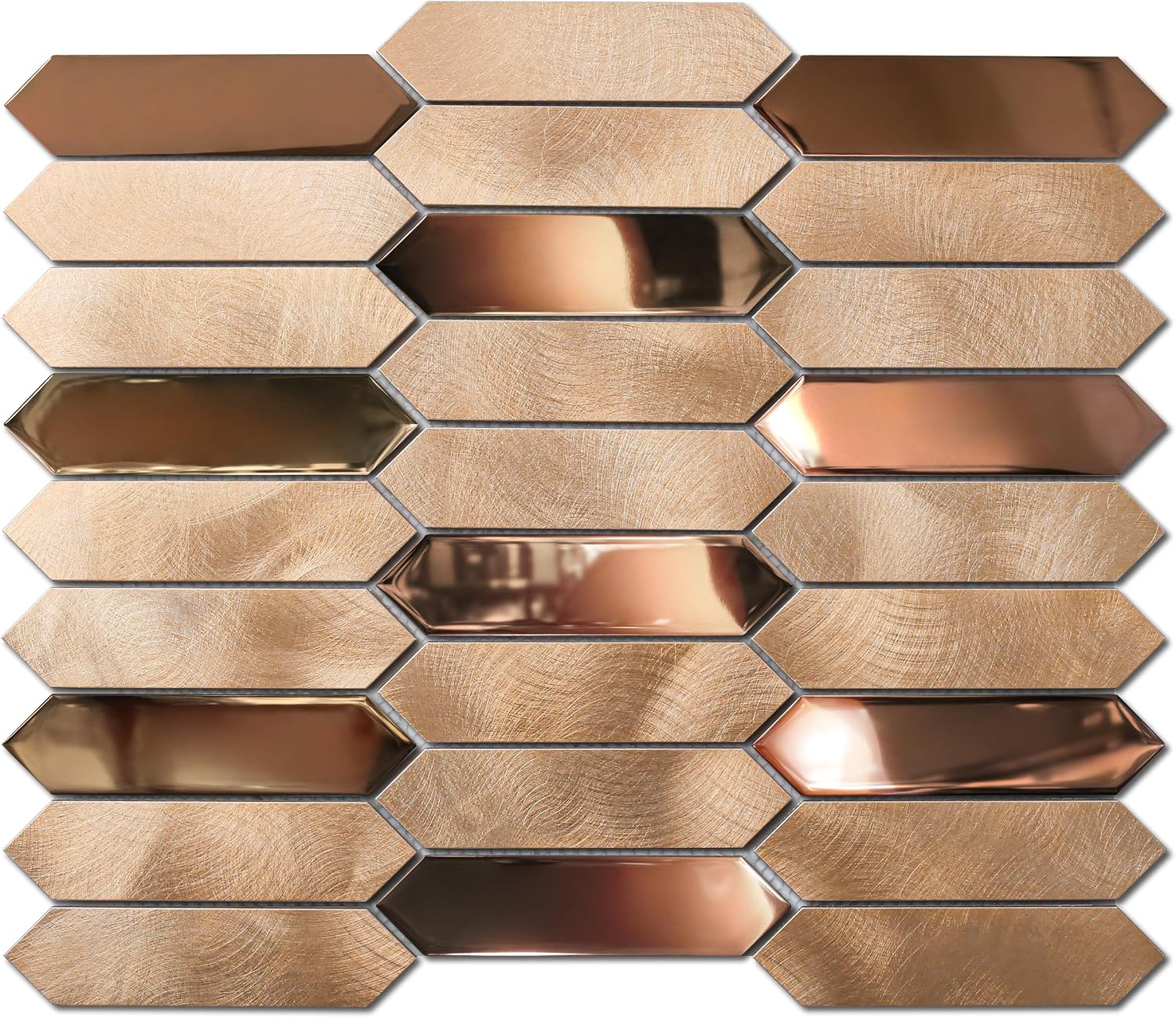 Champagne Gold Metal Mosaic Tiles - 5-Sheet