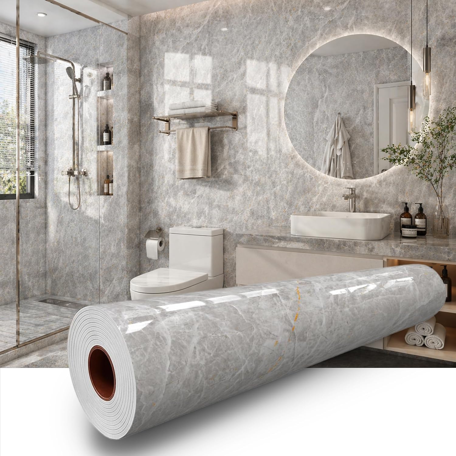 Grey Mist Marble Wallpaper