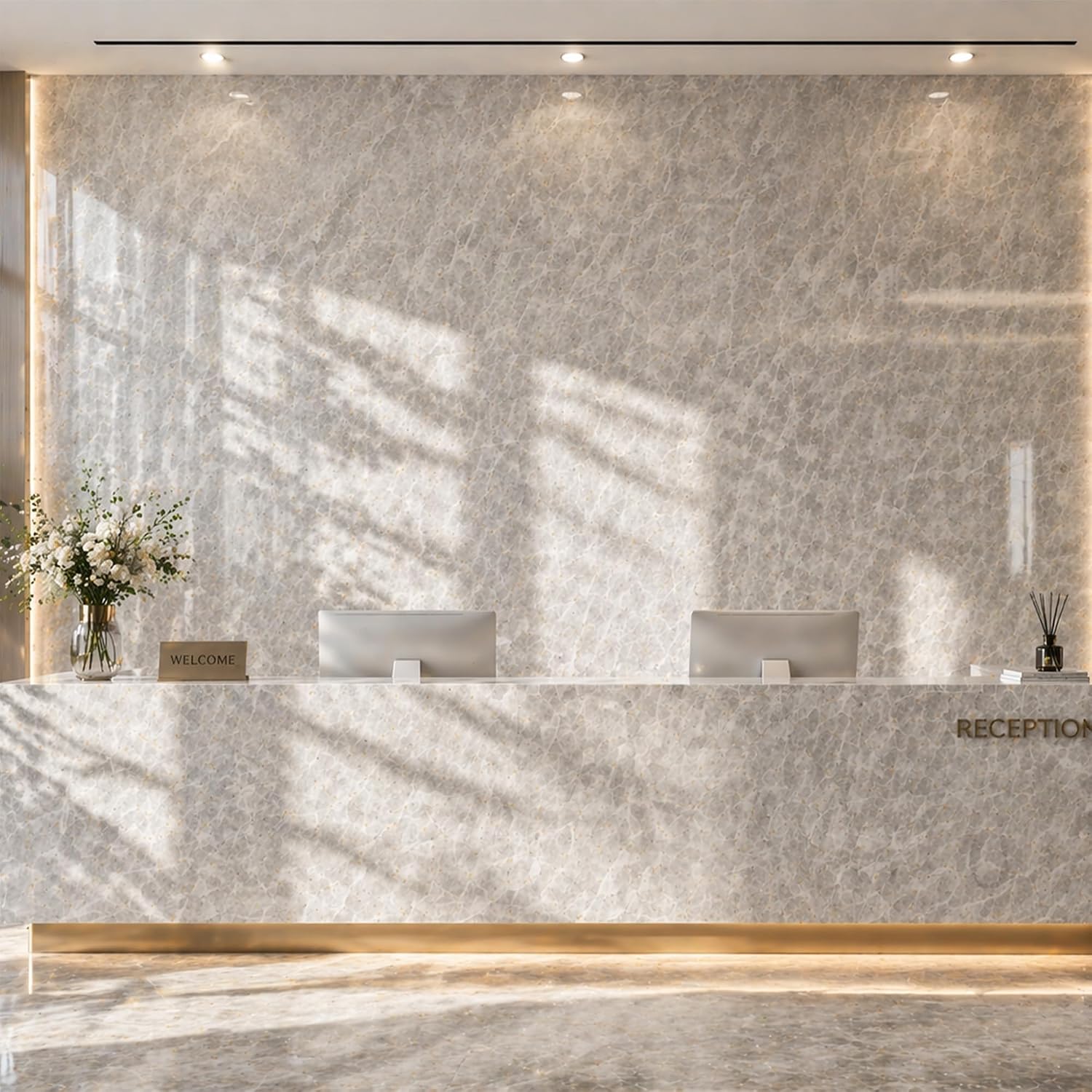 Grey Mist Marble Wallpaper - Image 9