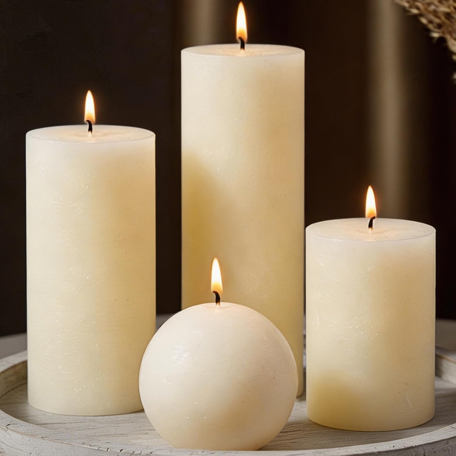 Ivory Unscented Candle Set