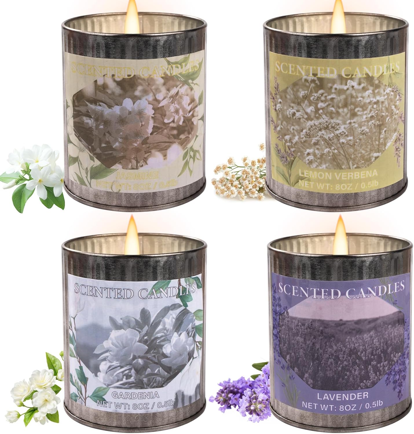 Four-pack Scented Tin Candles