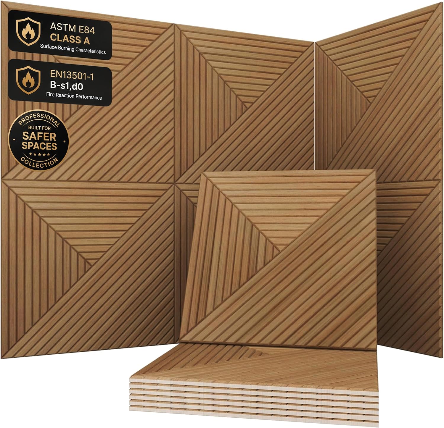 Wood Grain Acoustic Panels - 6-Piece - Image 21